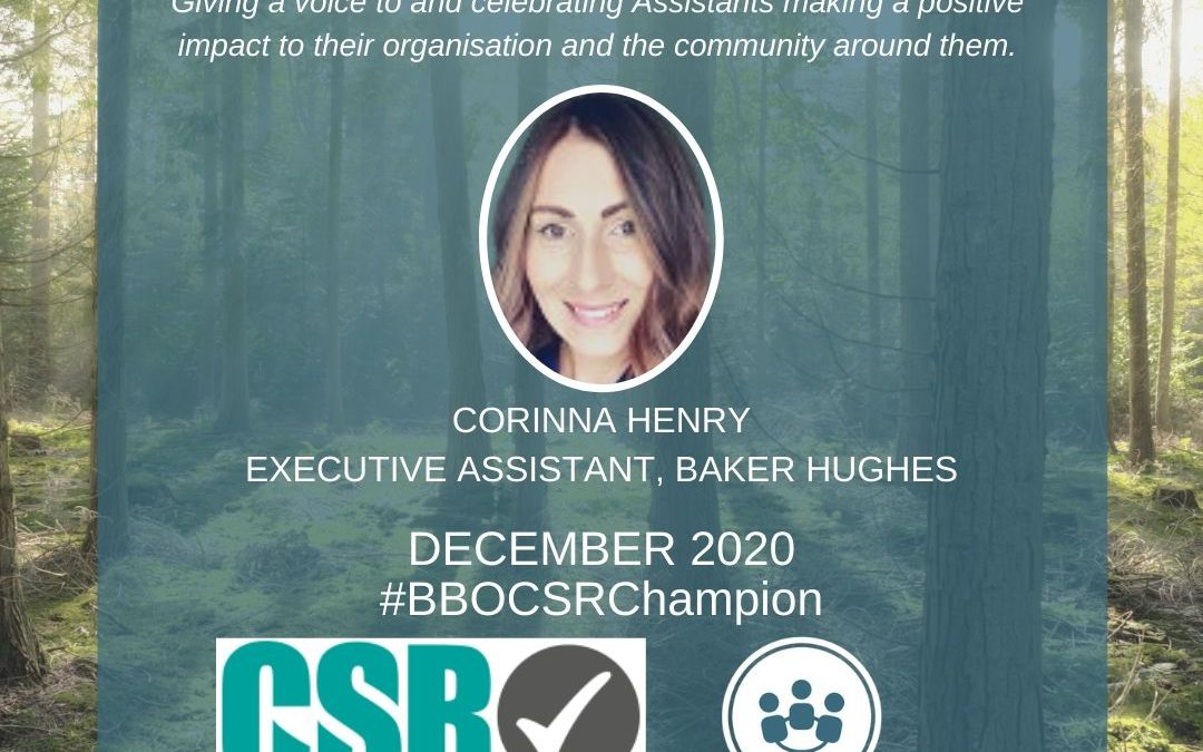 #BBOCSRChampion – December 2020 – Corinna Henry, Executive Assistant at Baker Hughes
