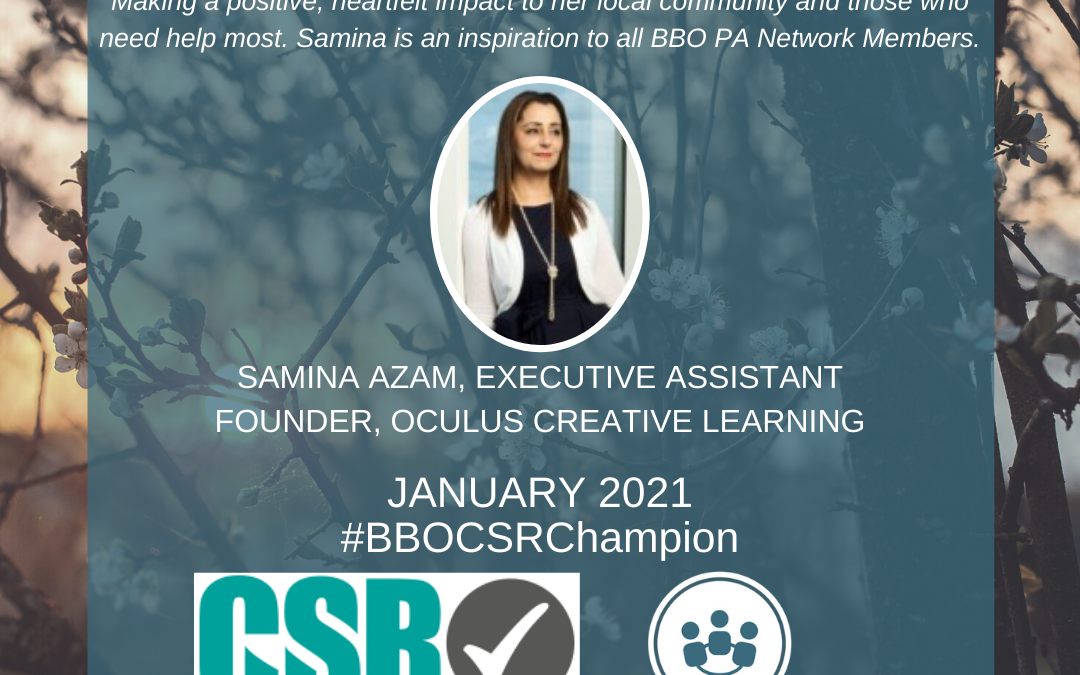 #BBOCSRChampion – January 2021 – Samina Azam, Executive Assistant & Oculus Creative Learning